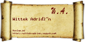 Wittek Adrián névjegykártya